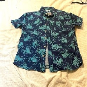 Large mens octopus button up shirt.